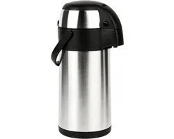 Mok-isoleerkan-3-liter-pomp-rvs-airpot-koffiedispenser-warmwaterdispenser-theekan-xl-grote-thermoskan-horeca-kantoor-vergadering-pompsysteem-warm-koud-isoleerfles-glühwein-kan-zilver