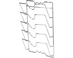 Coperchi Verticale, Pratici Accessori Cucina per coperchi di Varie Fritid, Funzionale Supporto Porta pentole da Parete i Metallo Utensili da Cucina salvaspazio, Argento