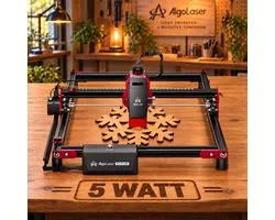 Laser Graveermachine 5W - Laser Cutter - Laserprinter All In One - Graveren - Zwart - Hout Acryl Laser Snijmachine - Bedienbaar Met APP