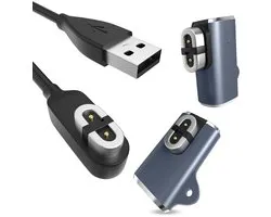2Pack USB-C Adapter met 1Pack USB-A Laderkabel voor Shokz Koptelefoons Magnetische Kabel Compatibel met Aftershokz Aeropex (AS800) / OpenComm (ASC100SG), Shokz OpenRun Pro (S810) / OpenRun