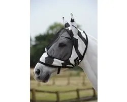 Bucas Buzz-Off Deluxe vliegenmasker met oren, zebra M