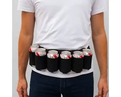 MikaMax Beer Belt - Verstelbare Bier Riem - Bier Blikjeshouder  - Geschikt voor 6 Blikjes - Ideaal voor Festival - One Size Fits All