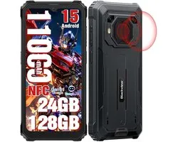 Blackview BV6200 Plus Smartphone Robuste 4G - 24GB RAM - 128GB - 6,56 inch - 11000mAh - IP68/IP69K Téléphone Outdoor - Dual SIM - Android 14 - NFC - GPS - Zwart