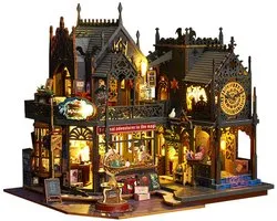 MODFU DIY microhuis groot kasteel bouwpakket – 24x19x21,5 cm miniatuur model – Eenvoudig te bouwen met handleiding – Hobby set met stofkap – Creatief cadeau voor volwassenen en kinderen – Meerkleurig
