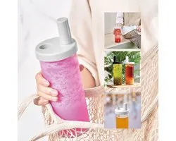 Bubbletea beker rietje bubble tea | Drinkbeker 720 ml | Elephant Cuppa | Waterfles | Drinkfles | Transparant | Vaatwasser veilig | Handige met losse drink rietjes | Maataanduiding | BPA- & Lekvrij | Mason Jar | Drinkingmug with straw | Boba tea