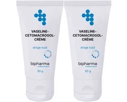 Bipharma Vaseline Cetomacrogolcrème - 2 x 50 gr - Voordeelverpakking