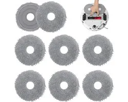8 Stuks Robot Dweildoeken voor Roborock Q Revo Serie – Herbruikbare Mop Pads – Compatibel met Qrevo S/Pro/MaxV/Master/Plus