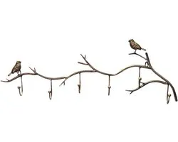 Decoratieve Haak - Wandhanger Vogel - Ophangen Decoratie - Stevig IJzer - 15 cm - Zwart