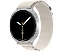 Bracelet en nylon FFO2World Alpine Loop - Compatible avec Samsung Galaxy Watch 8 (40/44 mm) / 8 Classic (46 mm) - Starlight - Bracelet de montre sportif avec fermeture à 6 crochets pour montre connectée Samsung