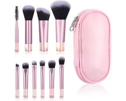10 stuks Makkelijk te nemen Reizen Make-up Borstels Mini Make-up Borstel Set Draagbare Reizen Borstel Set met Verpakking Geschikt voor Foundation Eyeshadow Lipstick Concealer Highlighting Shade