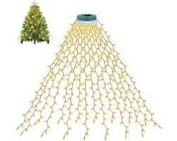 Cshare 3 m kerstboomverlichting met ring en 592 leds, 16 slingers, stekker met 8 modi, IP44 waterdicht, timer, kerstverlichting voor 1,8-3 m kerstboomversiering, warmwit