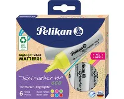 Pelikan Highlighter 490® Eco 6 surligneurs dans un étui
