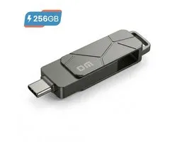 DM Clé USB Rapide 256GB - USB-C & USB 3.2 Double Flash Drive - 150MB/s OTG - Métal Résistant aux Chocs