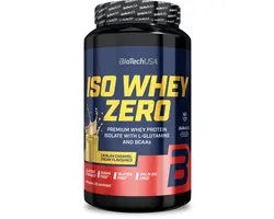BioTechUSA Iso Whey Zero | Premium wei-eiwitisolaat | Grasgevoerd | Enzymvrij | Suiker- en glutenvrij, 908 g, Catalaanse Karamelcrème