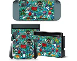 Dessin animé Blue| Apparence de la console Nintendo Switch | Autocollants de console et de contrôleur de Switch