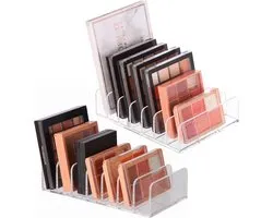 Set van 2 Acryl Oogschaduw Palet Organizers - 7 Compartimenten voor Vanity - Huidverzorging - Bureau - Transparante Cosmetica Display Case voor Lipstick - Borstels - Lotion - Oogschaduw