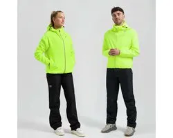 Rogelli Commuter Core Regenpak Dames en Heren - Waterdicht - Regenjas en Regenbroek - Geel Zwart - Maat S