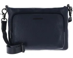 MANDARINA DUCK Leren Schoudertas Mellow Leather Crossover Bag Dress Blue Donkerblauw