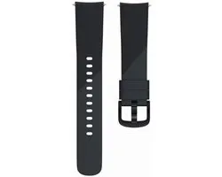 Zwart Siliconen Bandje voor 20mm Smartwatches van Samsung, Pebble, Garmin, Huawei, Moto, Ticwatch, Seiko, Citizen en Q – 20 mm black rubber smartwatch strap - Gear S2 - Watch Active - 4You Webventures - Siliconen - Zwart - 42mm