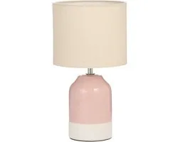 Pauleen LED Tafellamp Sandy Glow - E14 - Max. 20W - Woonkamer, Slaapkamer & Eetkamer - Crème/Rose