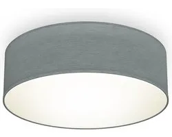 B.K.Licht - Plafonnier - textile gris - chambre salon - plafond salon - E27 - salle à manger - IP20 - Ø30cm