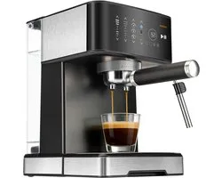Vankel Halfautomatische Espressomachine -20 Bar professionele hoge druk extractie -1400W pistonmachine -1,7L waterreservoir-6 kopgrootte-en temperatuurstanden-touchscreen kleurendisplay - RVS stoompijpje -compatibel met Nespresso & Dolce Gusto-zwart