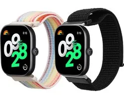 kwmobile Bracelets de montres compatibles avec Xiaomi Redmi Watch 4 / Band 8 Pro - 2 x bracelet Smartwatch en nylon noir / multicolore.