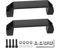 GIAK Bracket handle, black furniture handle, plastic handles with T-nut, fixing screw nuts, washers, 120 mm, cabinet - ShopVlot