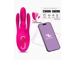 IY - Derek - Clitoris Vibrator - Bewegende Vingers - 3 motoren - App-bediening - Roze
