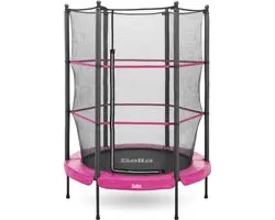 Salta Junior - ø 140 cm - Elastieken veren en veiligheidsnet - Ronde mini/kleine trampoline voor binnen en buiten - Kinder trampoline - Roze