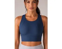 SparkNine Coreshield sportbeha - met ingebouwde pads - XL - blauw - push-up sport-bh - high impact ondersteuning - push-up - ademend