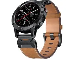 Bracelet en cuir véritable Strap-it - adapté pour Garmin Fenix ​​​​5x (Plus) / Fenix ​​​​6x (Pro) / Fenix ​​​​7x (Pro - Sapphire - Solar) / Fenix ​​​​8 - 51 mm / Epix Pro (Gen 2 ) - 51mm / Enduro 1-2 -3 - marron