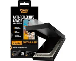PanzerGlass Anti-reflective Armor Screen Protector iPhone 18 Pro Max | Ultra-Wide Fit w. FASTFIT IN-A-BOX