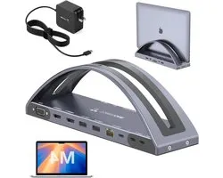 MacBook Docking Station - USB C Hub Laptop Dock - Multitasken met Schermen - Dubbele 4K Monitor Ondersteuning