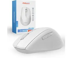 Souris sans fil silencieuse - Wit - Bluetooth et sans fil 2,4 GHz - Compatible avec Apple MacBook, Windows, Android, tablettes et Chromebooks