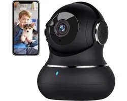 litokam Little elf Smart Camera, 2K Indoor Beveiligingscamera met 360° Motion Tracking, Pet Camera Nachtzicht, [2025 Nieuw] Huiscamera's voor Huisdier/Nanny, WiFi-camera Twee-weg Audio, Werk met Alexa