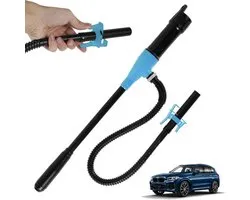 Pompe de transfert électrique - Réglable - Pompe à liquide - Pompe de siphonnage - Fonctionne sur piles - pour le transfert de gaz, de carburant, de diesel et d'eau - bleu