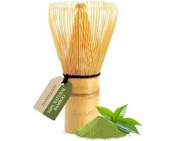 Innovo® Matcha Klopper - 120 borsteltjes / prongs - Matcha Set - Premium Matcha Whisk - Bamboe - Perfect voor je Matcha Set, Matcha Kom of Thee Accessoires - Licht bruin