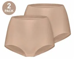 ten Cate Dames High Waist – Secrets – 2-Pack – Walnoot – Maat L – Naadloos & Comfortabel Ondergoed – Fluweelzachte Afwerking – Voordeelverpakking