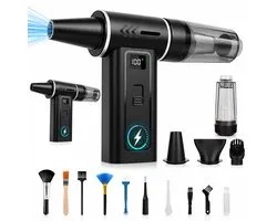 Air Duster - Blazen & Zuigen - Compressed air - Stofreiniger - Perslucht - Stofblazer - Auto Stofzuiger - Perslucht Computer - 180.000 RPM - 200W Turbo Fan - 8000mAh - 100 Snelheden - Draadloos