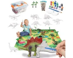 Allerion Dino Kinder Schilder Set - Met 8 Dinosaurussen en Schilderspullen