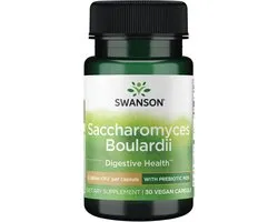 Swanson Saccharomyces Boulardii + Prebiotic MOS - 5 Miljard CFU per Capsule - Supplement voor Spijsvertering & Immuunsysteem - 30 Vegetarische Capsules