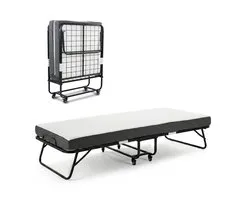 Logeerbed 80×200 met Matras - Vouwbed - Luxe - 250 kg - Zwart - Bodo