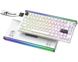 Attack Shark R85 HE Gaming Toetsenbord, Hall Effect, Rapid Trigger, RGB - Wit