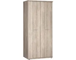 BEUK Kledingkast 2 deurs - Bavel - 200x90x58 cm - Donker Grijs Hout