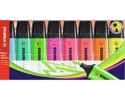 STABILO BOSS ORIGINAL - Markeerstift - Hoogste Kwaliteit - Etui Met 8 Kleuren