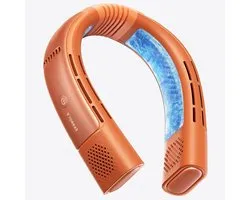 TORRAS COOLiFY 2S Pro 2026 Nekventilator & Halsventilator – Draagbare Neck Air Conditioner met Koelen, Verwarmen & Ventilator, 5000mAh Accu, Tot 28 Uur Gebruik, 20W Snelladen, App-bediening, Verstelbare Luchtstroom, Inclusief Travel Case – Oranje