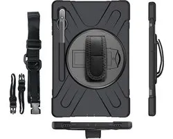 eSTUFF Galaxy Tab S10 Lite/S10 FE/S9FE/S9/S8/S7 CHICAGO Full Body Defender-hoes met ingebouwde screenprotector - Zwart