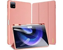 Dux Ducis - Tablet hoes geschikt voor Xiaomi Pad 6 / Pad 6 Pro - Domo Tri-fold Case - Auto Wake/Sleep functie - Met Pen Houder - Roze