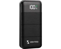 Batterie externe Zenteq 20000 mAh – Chargeur rapide 22,5 W – USB-A/USB-C – Universel – Indication LED – Kit d'urgence – Câble de charge rapide USB-C inclus
